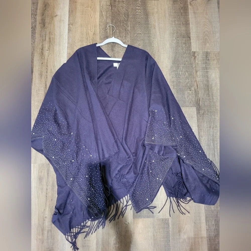 Jessica McClintock Blue Cape with Fringe